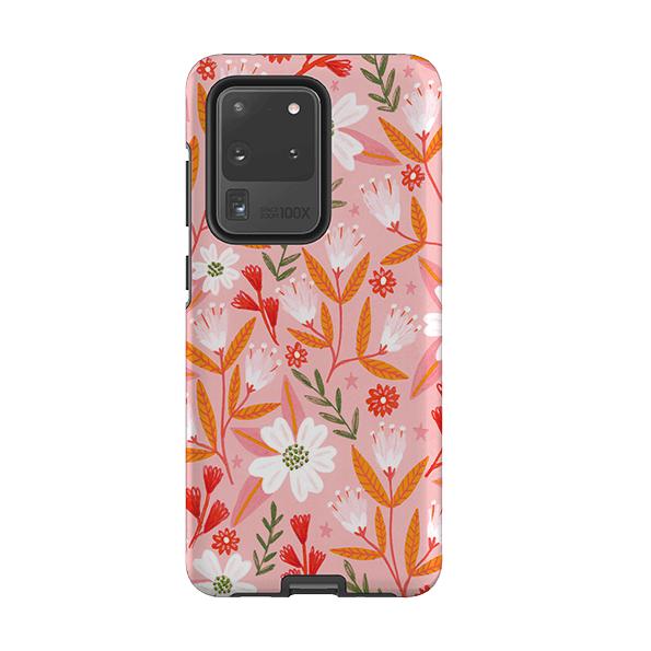 Samsung Tough Case - Pink And Orange Florals By Lee Foster Wilson