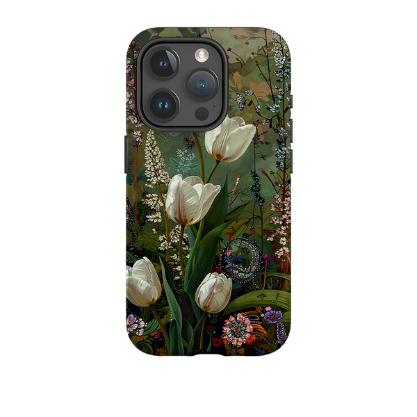 iPhone Tough Case - Green Vyne White Tulips